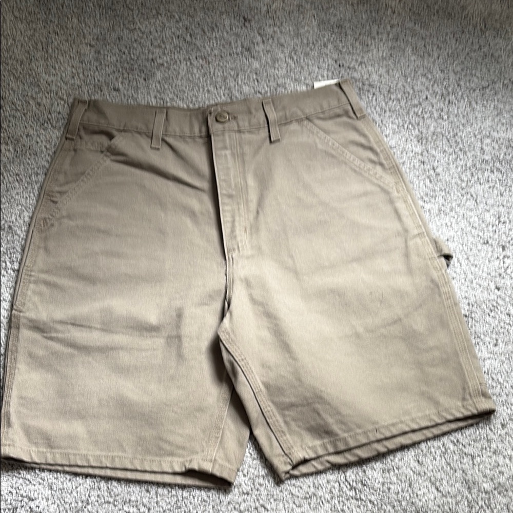 Carhartt Tan Flat Front Shorts Classic Design
